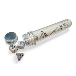 CHESSEX 30067 MARBLE CALCITE/BLUE POLYHEDRAL 7 DICE SET IN TUBE