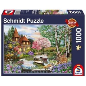 SCHMIDT 1000 PIECE PUZZLE HOUSE ON THE LAKE
