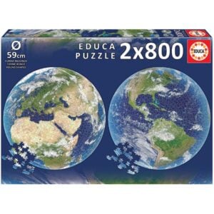 EDUCA 2x800 PIECE PLANET EARTH ROUND PUZZLE